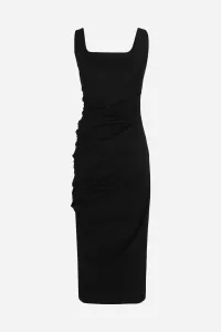 Šaty Karl Lagerfeld Gathered Stretch Dress Black