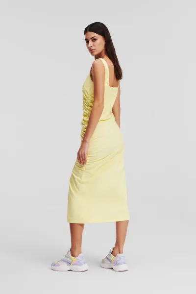 Šaty Karl Lagerfeld Gathered Stretch Dress Elfin Yellow