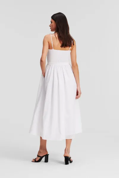 Šaty Karl Lagerfeld Kl Burnout Dress White