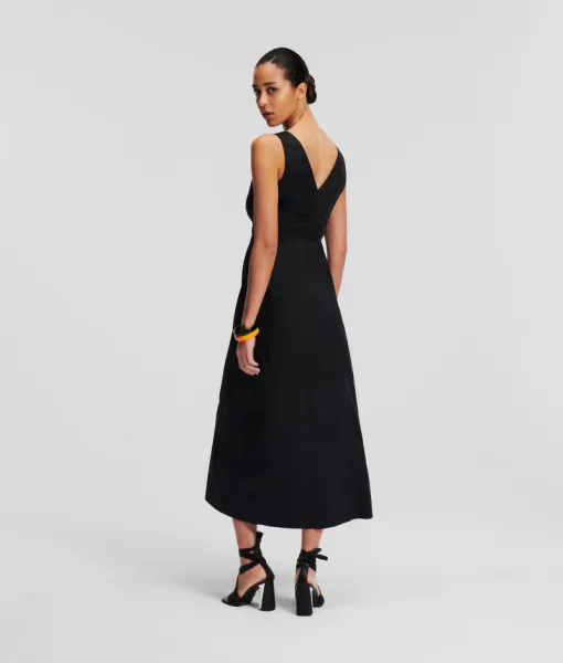 Šaty Karl Lagerfeld Cotton Day Dress Black