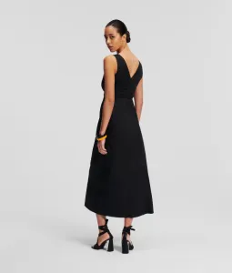 Šaty Karl Lagerfeld Cotton Day Dress Black