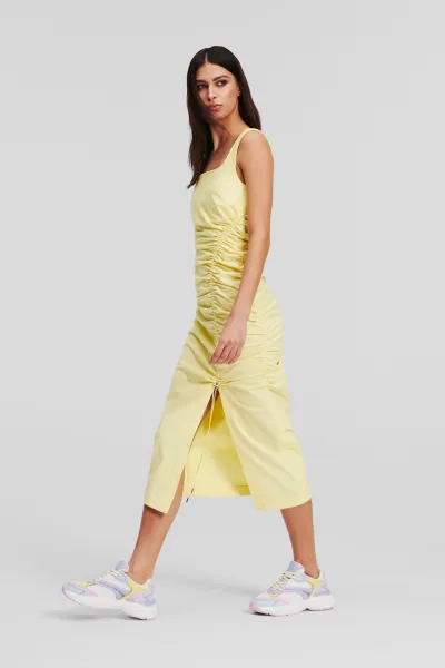 Šaty Karl Lagerfeld Gathered Stretch Dress Elfin Yellow