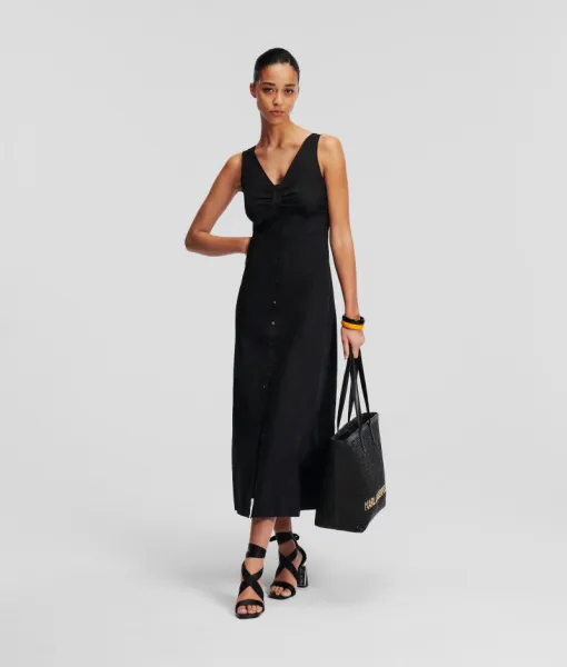Šaty Karl Lagerfeld Cotton Day Dress Black