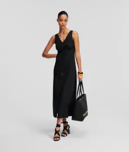 Šaty Karl Lagerfeld Cotton Day Dress Black