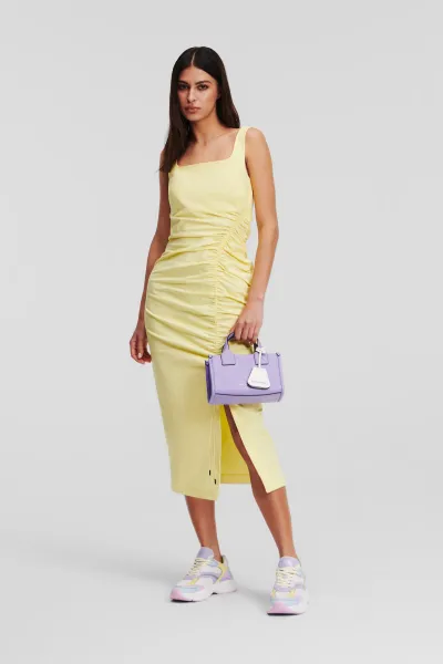 Šaty Karl Lagerfeld Gathered Stretch Dress Elfin Yellow