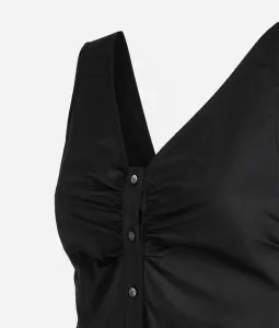 Šaty Karl Lagerfeld Cotton Day Dress Black