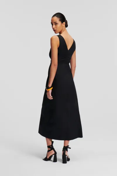 Šaty Karl Lagerfeld Cotton Day Dress Black