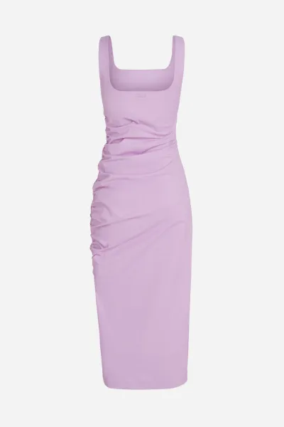 Šaty Karl Lagerfeld Gathered Stretch Dress Orchid Bouquet