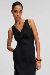 Šaty Karl Lagerfeld Cotton Day Dress Black