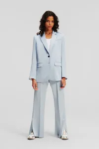 Nohavice Karl Lagerfeld Fluid Satin Tailored Pants Cashmere Blue