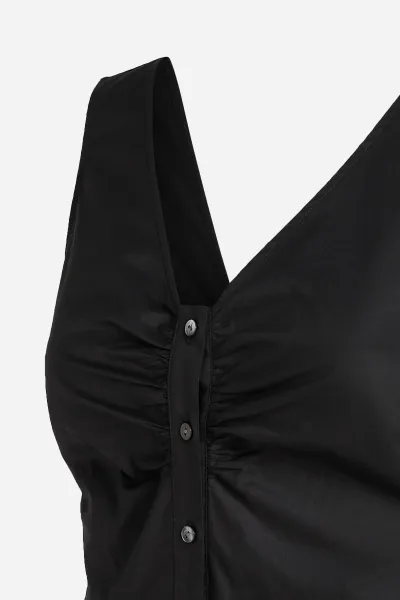Šaty Karl Lagerfeld Cotton Day Dress Black