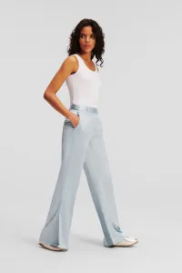 Nohavice Karl Lagerfeld Fluid Satin Tailored Pants Cashmere Blue