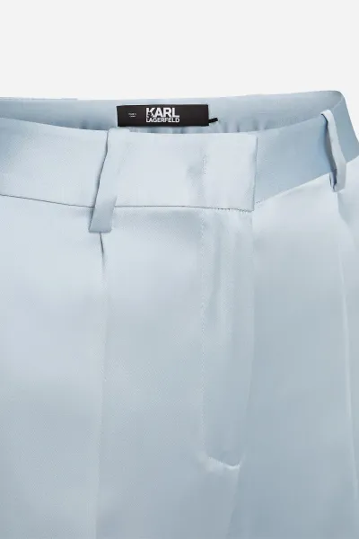 Nohavice Karl Lagerfeld Fluid Satin Tailored Pants Cashmere Blue
