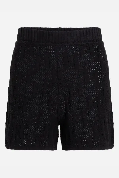 Šortky Karl Lagerfeld Monogram Knit Shorts Black