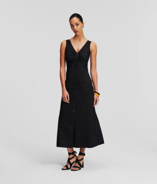 Šaty Karl Lagerfeld Cotton Day Dress Black