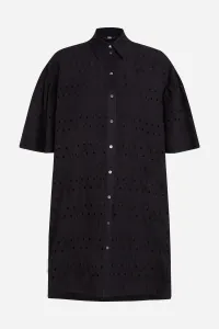 Šaty Karl Lagerfeld Sslv Embroidery Shirt Dress Black