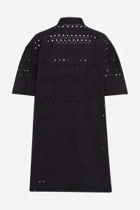 Šaty Karl Lagerfeld Sslv Embroidery Shirt Dress Black