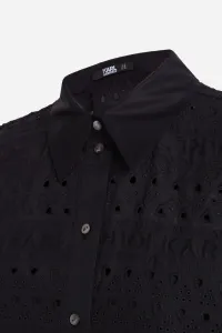 Šaty Karl Lagerfeld Sslv Embroidery Shirt Dress Black