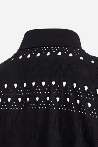 Šaty Karl Lagerfeld Sslv Embroidery Shirt Dress Black