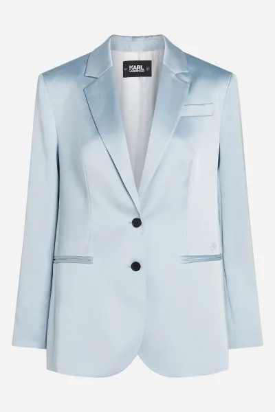 Sako Karl Lagerfeld Fluid Satin Tailored Blazer Cashmere Blue