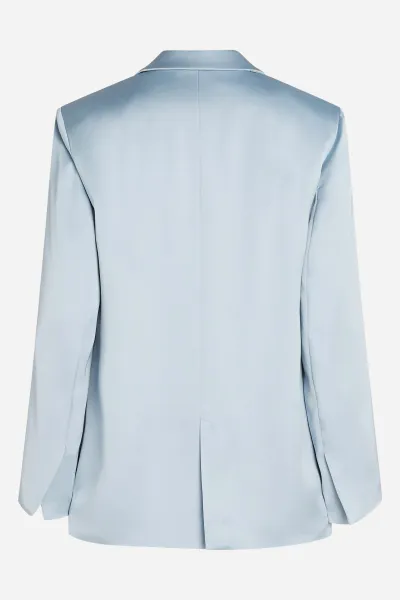 Sako Karl Lagerfeld Fluid Satin Tailored Blazer Cashmere Blue
