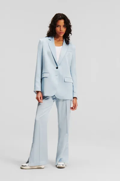 Sako Karl Lagerfeld Fluid Satin Tailored Blazer Cashmere Blue