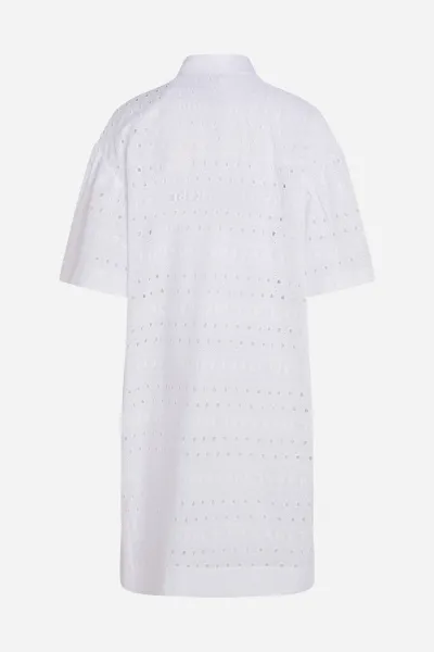 Šaty Karl Lagerfeld Sslv Embroidery Shirt Dress White