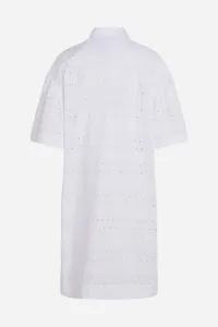 Šaty Karl Lagerfeld Sslv Embroidery Shirt Dress White