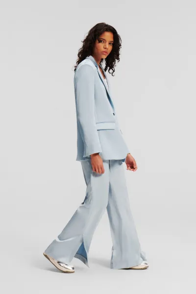 Sako Karl Lagerfeld Fluid Satin Tailored Blazer Cashmere Blue