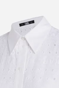 Šaty Karl Lagerfeld Sslv Embroidery Shirt Dress White
