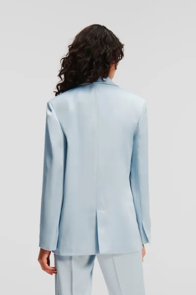 Sako Karl Lagerfeld Fluid Satin Tailored Blazer Cashmere Blue