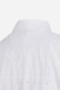 Šaty Karl Lagerfeld Sslv Embroidery Shirt Dress White