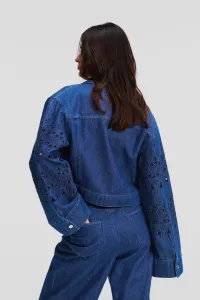 Bunda Karl Lagerfeld Embroidered Denim Jacket Mid Blue Denim
