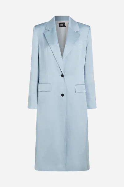 Kabát Karl Lagerfeld Soft Tailored Coat Cashmere Blue