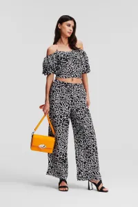 Blúzka Karl Lagerfeld Linen Blend Top Giraffe Black/White