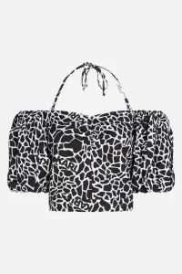 Blúzka Karl Lagerfeld Linen Blend Top Giraffe Black/White