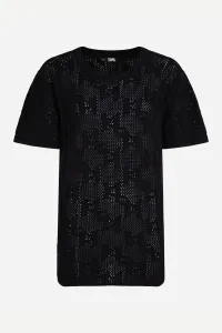 Sveter Karl Lagerfeld Monogram Knit T-Shirt Black