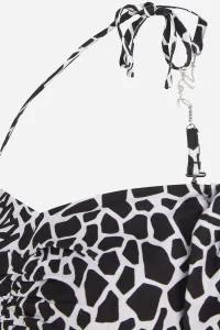 Blúzka Karl Lagerfeld Linen Blend Top Giraffe Black/White