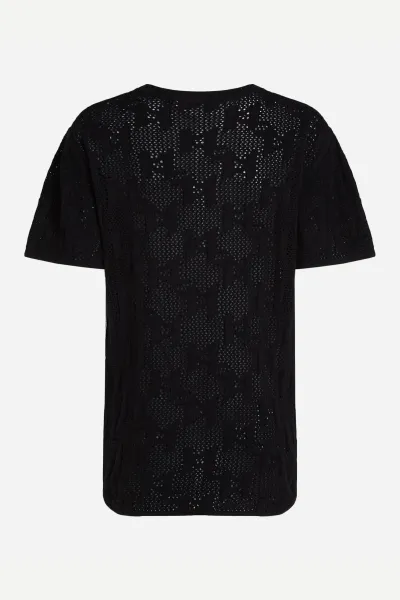 Sveter Karl Lagerfeld Monogram Knit T-Shirt Black