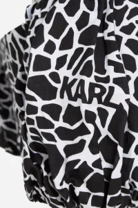 Blúzka Karl Lagerfeld Linen Blend Top Giraffe Black/White