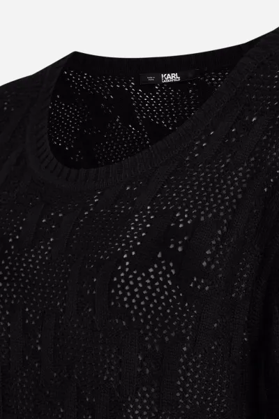 Sveter Karl Lagerfeld Monogram Knit T-Shirt Black