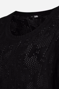 Sveter Karl Lagerfeld Monogram Knit T-Shirt Black