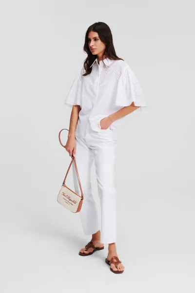 Košeľa Karl Lagerfeld Kl Burnout Shirt White