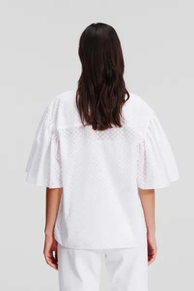 Košeľa Karl Lagerfeld Kl Burnout Shirt White