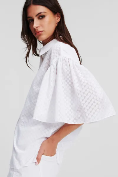 Košeľa Karl Lagerfeld Kl Burnout Shirt White