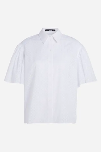 Košeľa Karl Lagerfeld Kl Burnout Shirt White