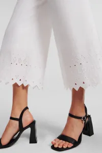Nohavice Karl Lagerfeld Embroidered Pants White