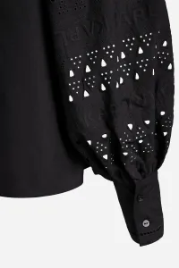 Blúzka Karl Lagerfeld Off Shoulder Embroidery Top Black