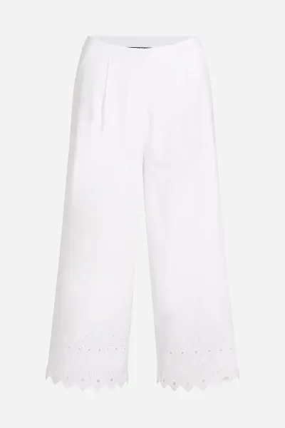 Nohavice Karl Lagerfeld Embroidered Pants White