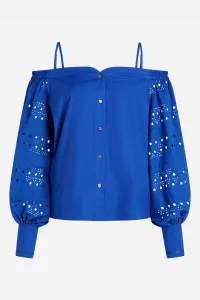 Blúzka Karl Lagerfeld Off Shoulder Embroidery Top Dazzling Blue